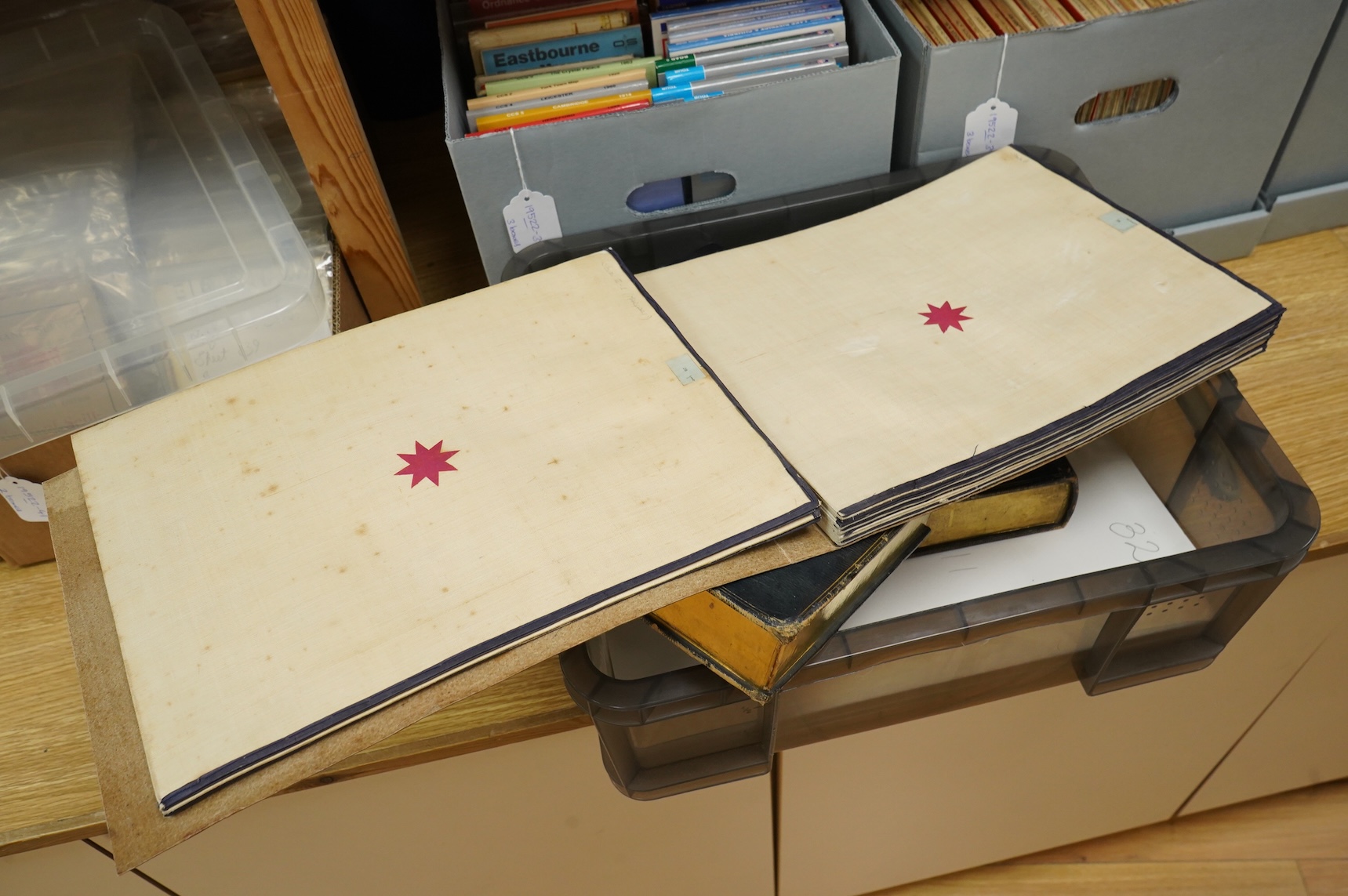 Ordnance Survey maps of Cornwall and part of Lundy, comprising of a set of six engraved maps mounted on linen and edged with blue cotton, including sheet no.s; 28, 29, 30, 31, 32 and 33, engraved by Benjamin Baker at the